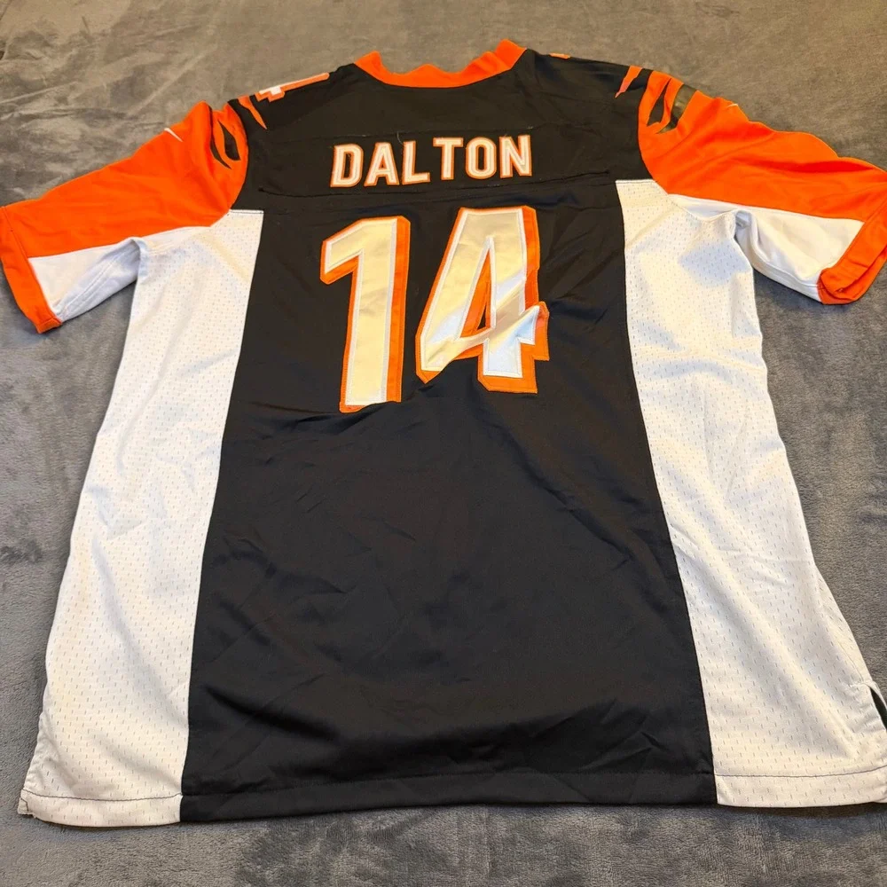 Cincinnati Bengals NFL Nike 14 Andy‎ Dalton Jersey Men's Large Black Orange